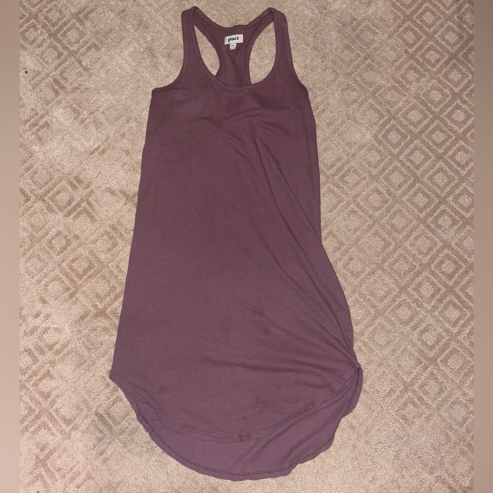 Pact Purple Racerback Organic Cotton Dress